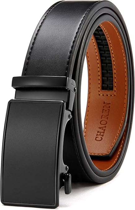 CHAOREN Men's Leather Ratchet Belt – Customizable Fit & Effortless Style