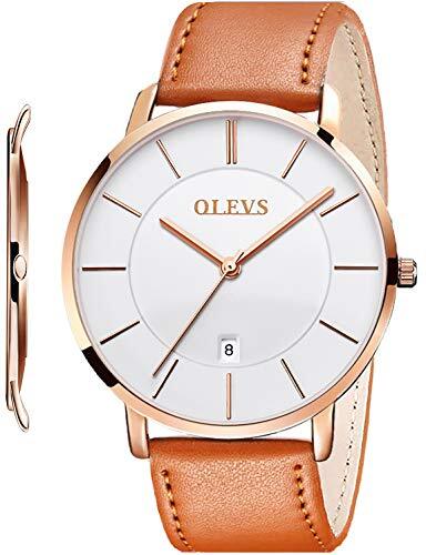 OLEVS Men’s Casual Leather Watch