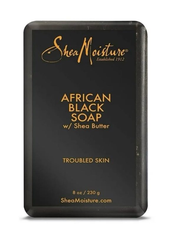 SheaMoisture Bar Soap for Troubled Skin African Black Soap Cleanser with Shea Butter 8 oz