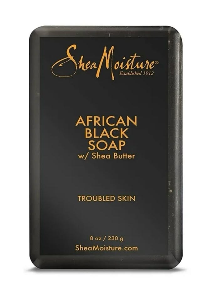 SheaMoisture Bar Soap for Troubled Skin African Black Soap Cleanser with Shea Butter 8 oz