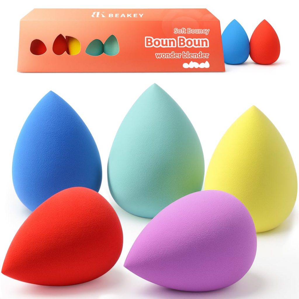 BEAKEY Makeup Sponge Set – 5 Pack Latex-Free Beauty Blender Sponges