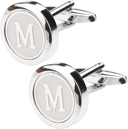Men's Classic Stainless Steel Initial Cufflinks – A–Z Alphabet Letter Design